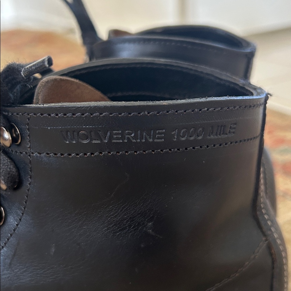 Wolverine 1000 Mile Cap-Toe Boot - Black Leather - Picture 11 of 13